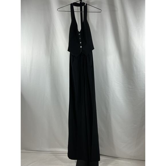 Amanda Uprichard 'Isadore' Black Polyester Jumpsuit Size XS - Picture 2 of 4